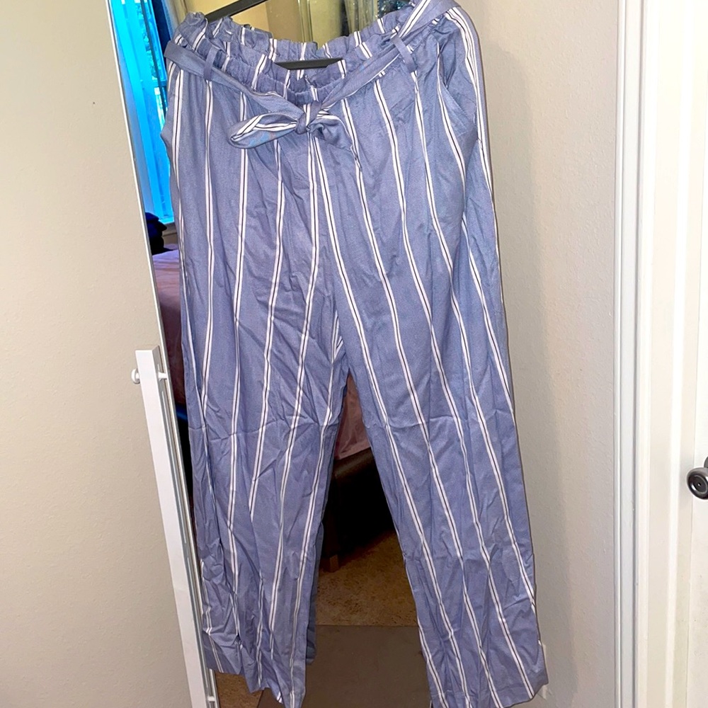 H&M Pinstripe Paper Bag Pant